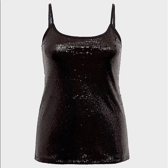 torrid Tops - Torrid Black Sequin Foxy Cami